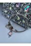 Model Silver Pink Steel Bracelet with Rabbit Figure