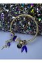 Gold Steel Bracelet Navy Blue Flamingo Figured - 2