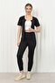 Unisex Slimming Slimming Sweating Sports Zippered Short Sleeve Suit Tights with Top and Bottom Set - 2