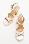 Lello Ecru Beige Satin Women's Heeled Shoes - 4