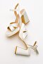 Lello Ecru Beige Satin Women's Heeled Shoes - 5