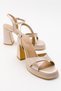 Lello Beige Satin Women's Heeled Shoes