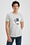 Slim Fit Crew Neck Printed Short Sleeve 100% Cotton T-Shirt A3134Ax23Sm