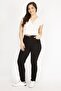 Women's Black Large Size Lycra 5 Pocket Jeans 65n36125 - 2
