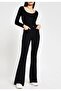 Cocu Black Flare Leg Denim Trousers High Waist Flare Jeans Gathererfrango