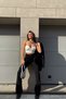 Women's Black Super High Waist Lycra Flare Spanish Denim Trousers Jeansfrango - 5