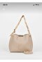 Women's Scarf and Chain Accessory Soft Leather 3 Compartment Handbag and Shoulder Bag - 2
