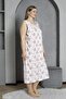 Zero Sleeve Button Collar 100% Cotton Combed Plus Size Mother's Nightgown - 2