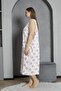 Zero Sleeve Button Collar 100% Cotton Combed Plus Size Mother's Nightgown - 3
