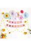 Cardboard Writing Gilded Pink on Gold Happy Birthday