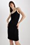 Bodycon فستان قصير بياقة مربعة وأشرطة A5178ax23sm - 6