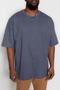 Büyük Beden Antrasit Oversize/Geniş Kesim %100 Pamuklu T-Shirt TMNSS23TS00139 - 8
