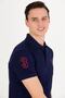 Men's Navy Blue Polo Neck T-shirt - 3