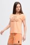 Women's Printed Short Sleeve Back Seam Crew Neck T-Shirt Salmon