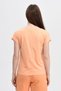Women's Printed Short Sleeve Back Seam Crew Neck T-Shirt Salmon - 5