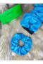 Baby Blue Leather Look Bagel Elastic Buckle Handmade Soft Bagel Buckle Buckle015 - 3