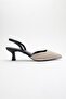Over Beige Black Women's Heeled Shoes - 6