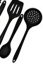 5 Piece Heat Resistant Non-Stick Silicone Serving Set Colander Ladle Spoon Pasta Spatula - 2