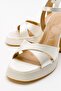 Lello Ecru Beige Satin Women's Heeled Shoes - 3