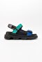 Arey Black Green Multi Women's Sandals - 6