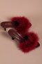 Satin Heeled Furry Bridal Slippers - 3