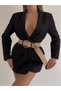 Straw Elastic Women's Belt with Knitted Buckle, Jacket Belt, Shirt Belt, Dress Belt - 2