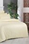Jacquard Stripe Yellow Single 260 Tc 100% Cotton Satin Duvet Cover Set - 2