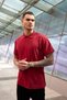 Claret Red Sports Polo Collar Buttoned Cotton Casual Short Sleeve Regular Fit T-shirt - 2