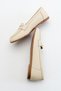 F02 Ecru Beige Skin Genuine Leather Women's Ballerinas - 5