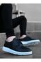 Men's Black White Daily Comfort Sole Casual Sports Shoes Skin Leather Classic Sneaker - 2