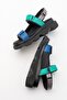 Arey Black Green Multi Women's Sandals - 4