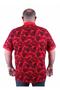 Large Size Polo Neck T-Shirt Hawaiian Pattern 23412 Red - 2