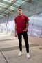 Claret Red Sports Polo Collar Buttoned Cotton Casual Short Sleeve Regular Fit T-shirt - 4