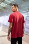 Claret Red Sports Polo Collar Buttoned Cotton Casual Short Sleeve Regular Fit T-shirt - 5