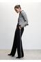 Contrast Paneled Fabric Trousers - 7