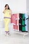 Salmon Color Top Hooded Half Zipper Trousers Wide Leg Girl's 2-Piece Set - 8