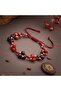 Certified Root Chakra Zone Red Agate, Black Tourmaline, Garnet Natural Stone Macrame Bracelet - 4