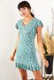 Women's Mint Leaf Camisole Dress with Frilly Sleeves and Skirt ELB-19001407 - 3