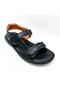 Men's Black Genuine Leather Sandals