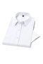 Men's White Classic Cut Short Sleeve Shirt - 2