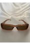 Vintage Model Diamond Pattern Detailed Honey Color Unisex Sunglasses - 3