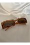 Vintage Model Diamond Pattern Detailed Honey Color Unisex Sunglasses - 4