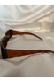 Vintage Model Diamond Pattern Detailed Honey Color Unisex Sunglasses - 6
