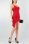 Double Breasted Collar Detailed Asymmetrical Cut Thin Straps Flexible Crepe Fabric Burgundy Mini Dress 073 - 2