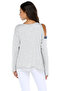 Women's Gray Melange Shoulder Detailed Sweatshirt BD2338 - 2