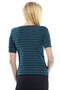 Green Striped Maternity Turquoise Sleeve Blouse Bm288 - 4