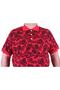 Large Size Polo Neck T-Shirt Hawaiian Pattern 23412 Red - 3