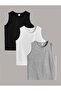 Children's 3-Pack Black-grey-white Tank Top