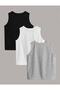 Children's 3-Pack Black-grey-white Tank Top - 2