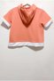 Salmon Color Top Hooded Half Zipper Trousers Wide Leg Girl's 2-Piece Set - 3